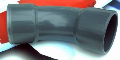 Bogen PVC 45 Grad mit 110 mm Klebemuffen Bogen PVC 45 Grad mit 110 mm Klebemuffen